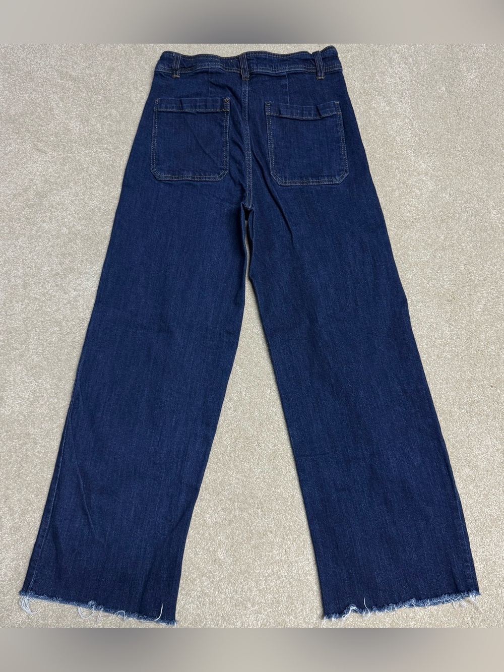 Oat New York Wide Leg Jeans Womens 6 / 28 Dark Blue Relaxed Casual Work Cotton